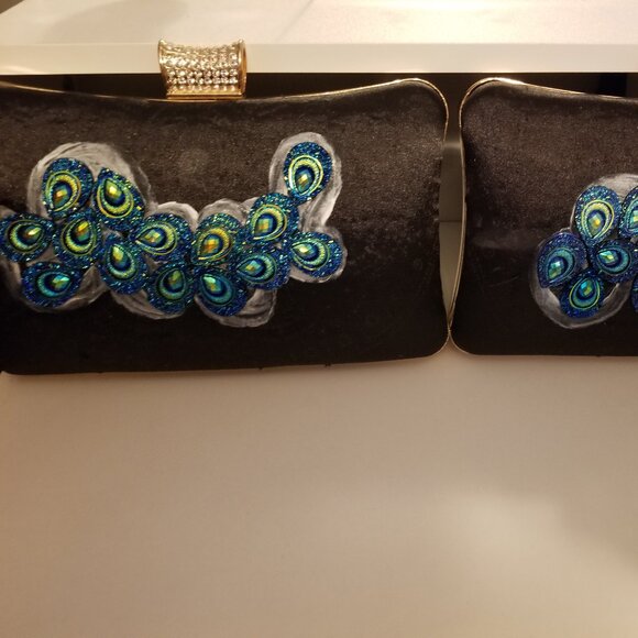 Upcycled Fancy Peacock Clutches - Picture 1 of 4
